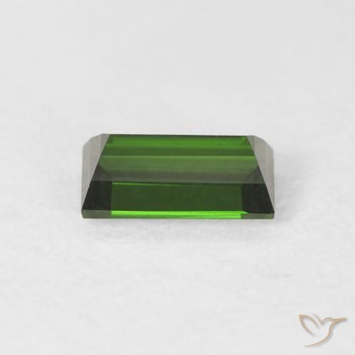 Tourmaline Vert terreux naturelle Baquette, 0.82 ct, VVS