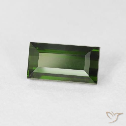 Tourmaline Forêt verte naturelle Baquette, 1.18 ct, VVS