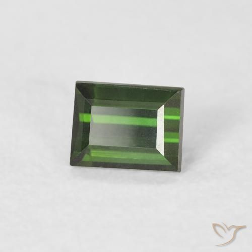 Tourmaline Vert foncé naturelle Baquette, 0.35 ct, VVS