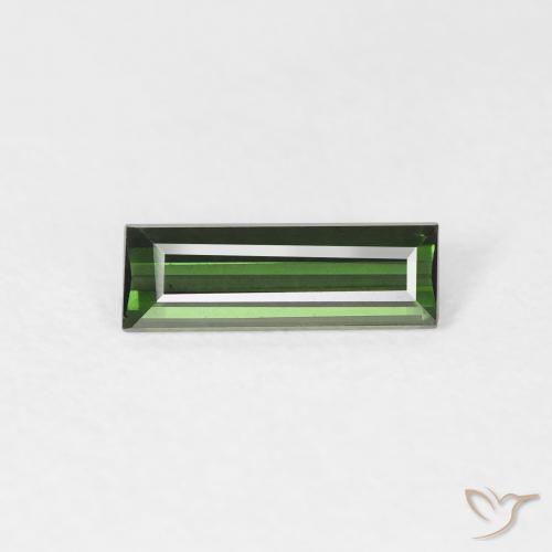Tourmaline Vert foncé naturelle Baquette, 0.61 ct, VVS