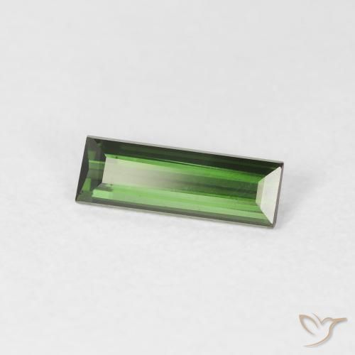 Tourmaline Vert foncé naturelle Baquette, 0.61 ct, VVS