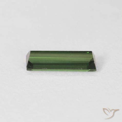 Tourmaline Vert foncé naturelle Baquette, 0.61 ct, VVS
