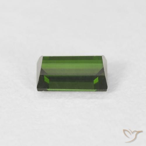 Tourmaline Vert terreux naturelle Baquette, 0.45 ct, VVS