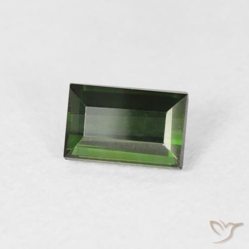 Tourmaline Vert foncé naturelle Baquette, 0.72 ct, VVS
