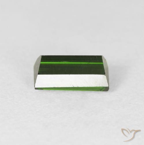 Tourmaline Vert foncé terreux naturelle Baquette, 1.07 ct, VS