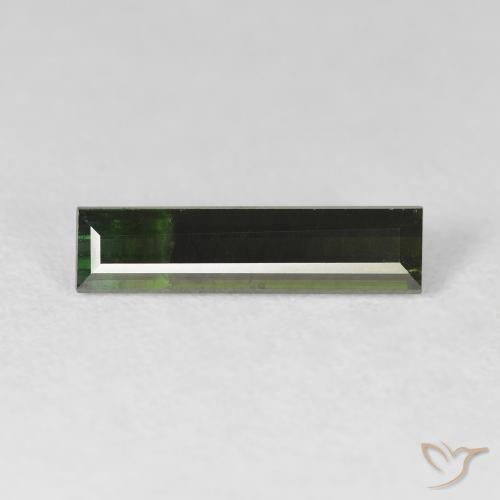 1.61ct Naturel Vert très foncé Tourmaline, Baquette, VS