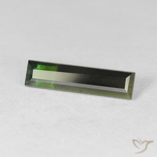 Tourmaline Vert très foncé naturelle Baquette, 1.61 ct, VS