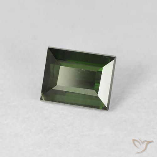 Tourmaline Vert foncé naturelle Baquette, 0.88 ct, VS