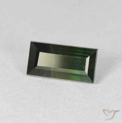 Tourmaline Vert très foncé naturelle Baquette, 1.14 ct, VS