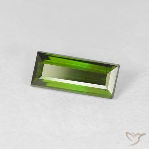 Tourmaline Vert foncé naturelle Baquette, 1.01 ct, VS