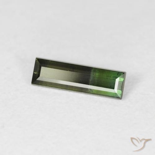 Tourmaline Vert très foncé naturelle Baquette, 0.54 ct, VS