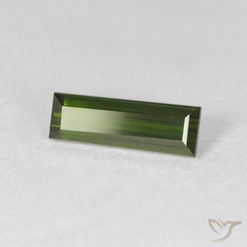 Tourmaline Vert foncé naturelle Baquette, 1.07 ct, VS