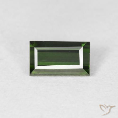 0.74ct Naturel Vert très foncé Tourmaline, Baquette, VS