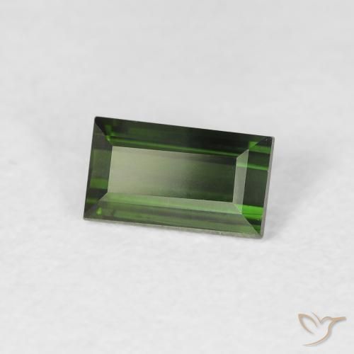 Tourmaline Vert très foncé naturelle Baquette, 0.74 ct, VS