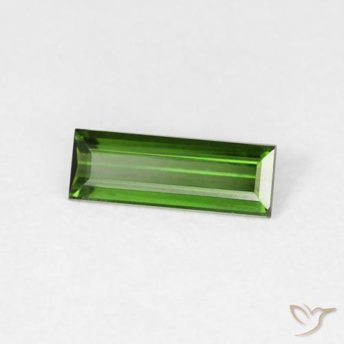 Tourmaline Vert foncé naturelle Baquette, 0.53 ct, VVS-VS