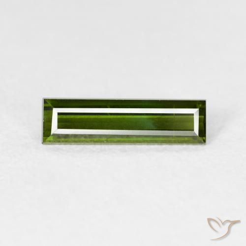Tourmaline Vert terreux naturelle Baquette, 0.83 ct, VVS-VS