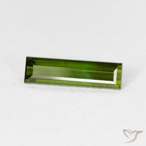 Tourmaline Vert terreux naturelle Baquette, 0.83 ct, VVS-VS