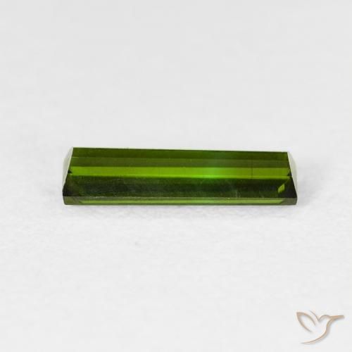 Tourmaline Vert terreux naturelle Baquette, 0.83 ct, VVS-VS