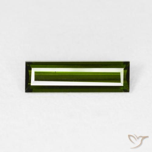 Tourmaline Vert foncé naturelle Baquette, 0.87 ct, VVS-VS