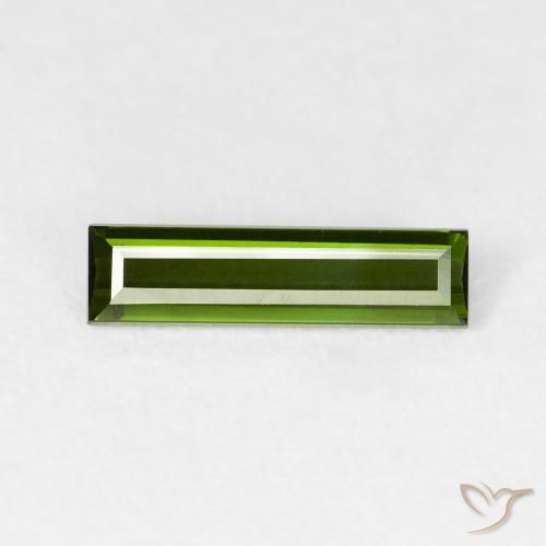 Tourmaline Vert foncé naturelle Baquette, 0.76 ct, VVS-VS