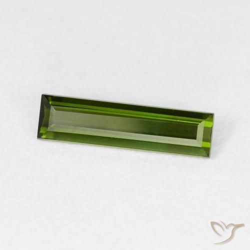 Tourmaline Vert foncé naturelle Baquette, 0.76 ct, VVS-VS