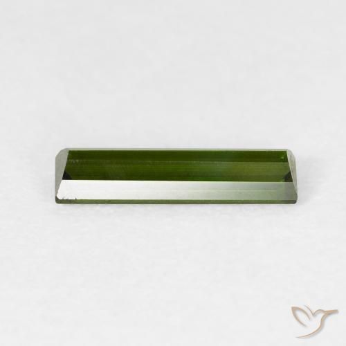 Tourmaline Vert foncé naturelle Baquette, 0.76 ct, VVS-VS
