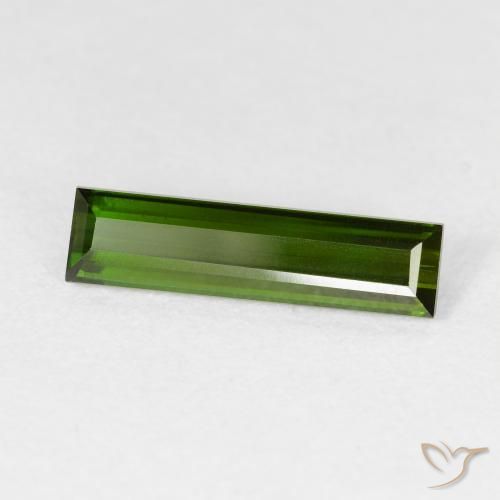 Tourmaline Forêt verte naturelle Baquette, 1.59 ct, VVS