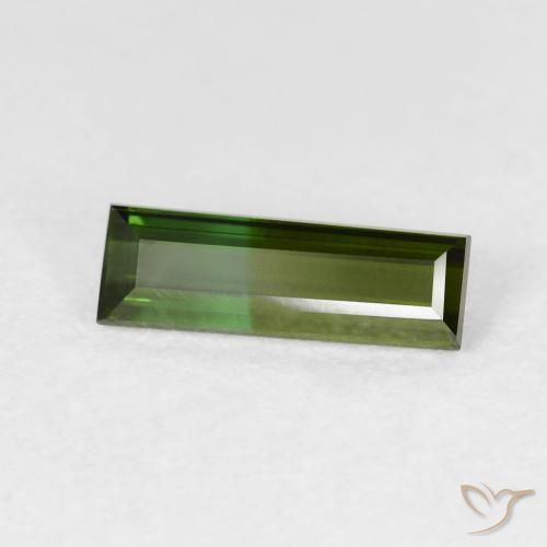 Tourmaline Forêt verte naturelle Baquette, 0.95 ct, VVS