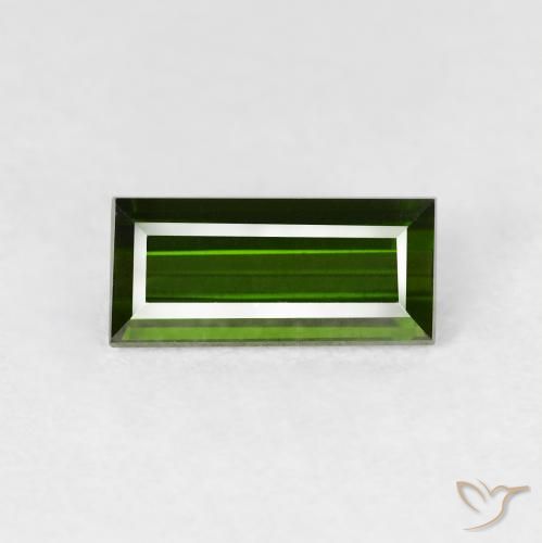 1.10ct Naturel Vert foncé Tourmaline, Baquette, VVS