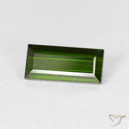 Tourmaline Vert foncé naturelle Baquette, 1.10 ct, VVS