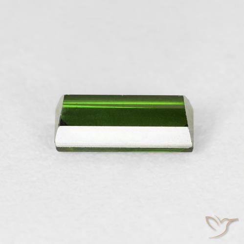 Tourmaline Vert terreux naturelle Baquette, 0.98 ct, VVS