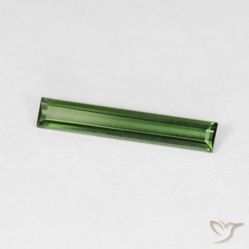 Tourmaline Vert foncé naturelle Baquette, 0.57 ct, VVS