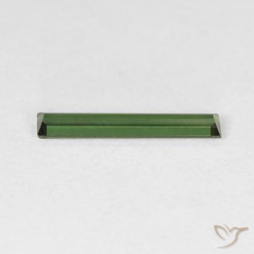Tourmaline Vert foncé naturelle Baquette, 0.57 ct, VVS
