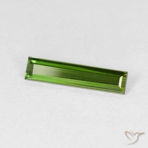 Tourmaline Vert terreux naturelle Baquette, 0.70 ct, VVS