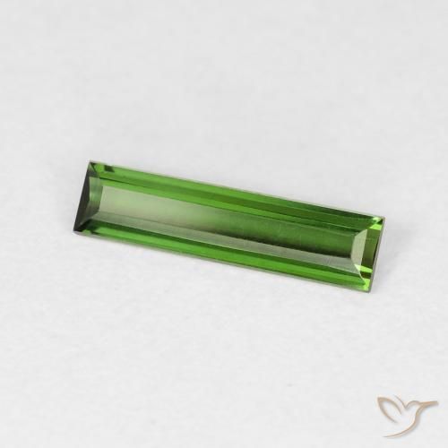 Tourmaline Vert terreux naturelle Baquette, 0.51 ct, VVS