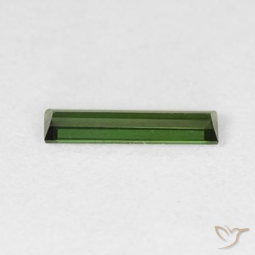 Tourmaline Vert terreux naturelle Baquette, 0.51 ct, VVS
