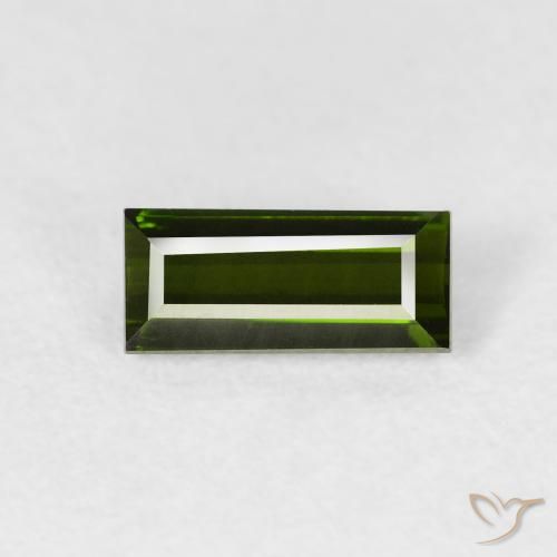 Tourmaline Vert foncé naturelle Baquette, 0.77 ct, VVS