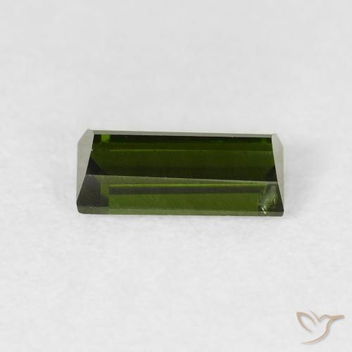 Tourmaline Vert foncé naturelle Baquette, 0.77 ct, VVS
