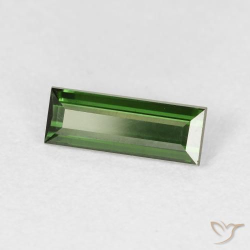 Tourmaline Vert foncé naturelle Baquette, 0.85 ct, VVS