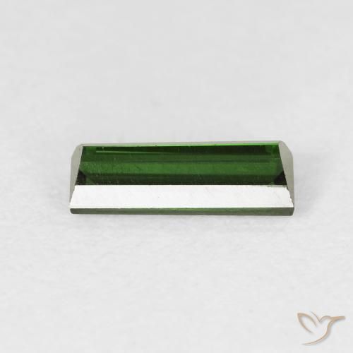 Tourmaline Vert foncé naturelle Baquette, 0.85 ct, VVS