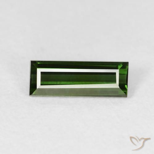 Tourmaline Vert terreux naturelle Baquette, 0.91 ct, VVS-VS