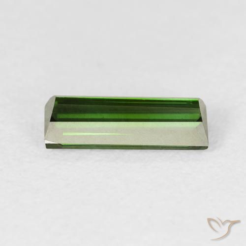 Tourmaline Vert terreux naturelle Baquette, 0.91 ct, VVS-VS