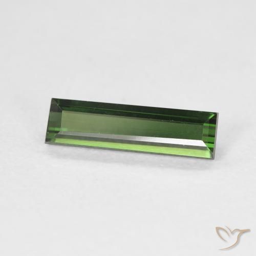 Tourmaline Vert foncé naturelle Baquette, 1.11 ct, VVS