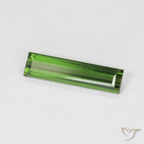 Tourmaline Vert foncé naturelle Baquette, 0.61 ct, VVS