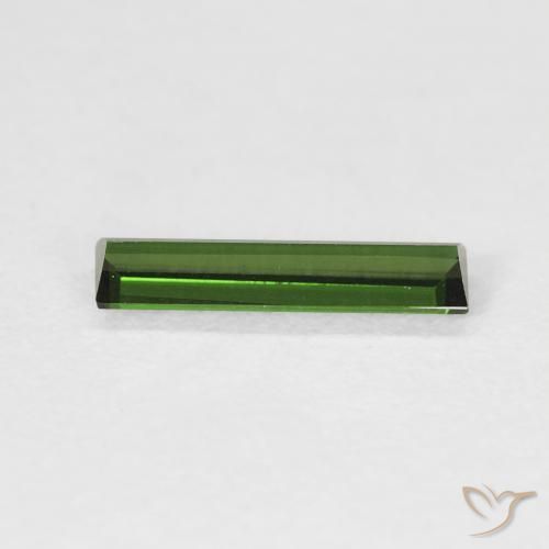 Tourmaline Vert foncé naturelle Baquette, 0.61 ct, VVS