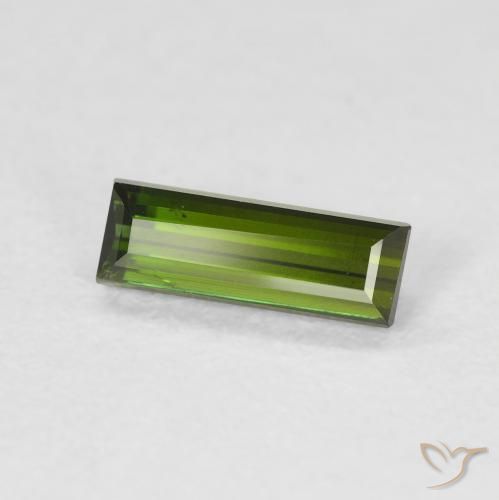 Tourmaline Vert foncé naturelle Baquette, 0.66 ct, VVS
