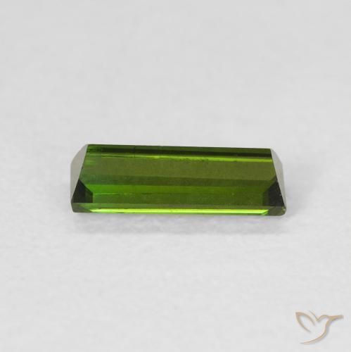 Tourmaline Vert foncé naturelle Baquette, 0.66 ct, VVS