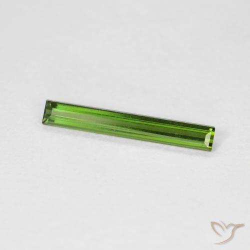 Tourmaline Vert foncé naturelle Baquette, 0.47 ct, VVS