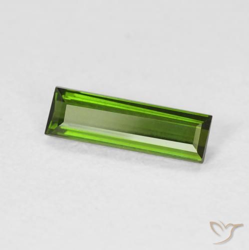 Tourmaline Vert jaunâtre naturelle Baquette, 0.67 ct, VVS