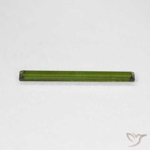 Tourmaline Vert foncé naturelle Baquette, 0.55 ct, VVS